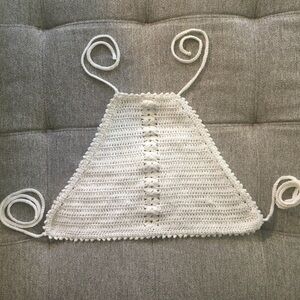 New handmade White Crochet Halter Top